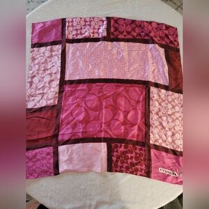 COACH pink silk breast cancer awareness scarf